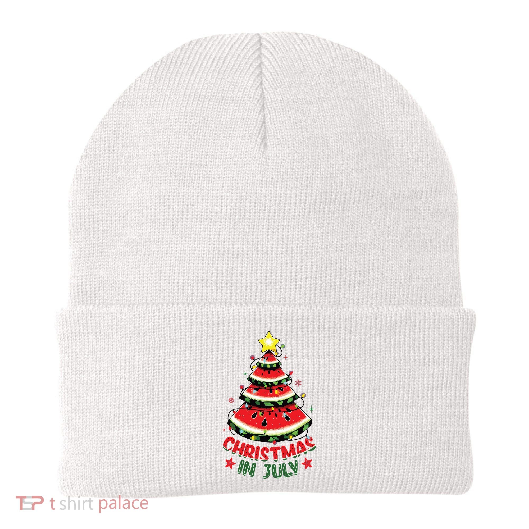 Christmas In July Shirts Watermelon Xmas Tree Beanie