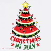 Christmas In July Shirts Watermelon Xmas Tree Women's Hoodie thumb 2