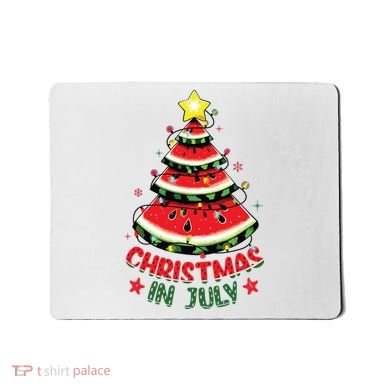 Christmas In July Shirts Watermelon Xmas Tree Mousepad