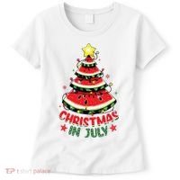 Christmas In July Shirts Watermelon Xmas Tree Women's T-Shirt thumb 0