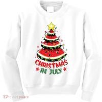 Christmas In July Shirts Watermelon Xmas Tree Kids Sweatshirt thumb 0