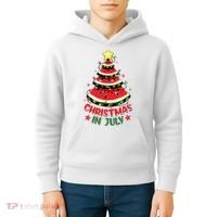 Christmas In July Shirts Watermelon Xmas Tree Kids Hoodie thumb 4