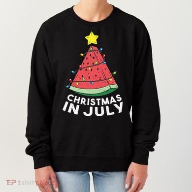 Christmas In July Summer Watermelon Xmas Tree Women's Sweatshirt