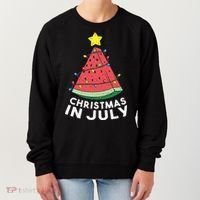 Christmas In July Summer Watermelon Xmas Tree Women's Sweatshirt thumb 0