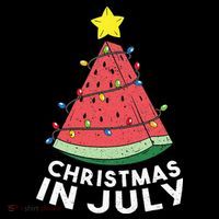 Christmas In July Summer Watermelon Xmas Tree Women's Hoodie thumb 2