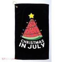 Christmas In July Summer Watermelon Xmas Tree Golf Towel thumb 0