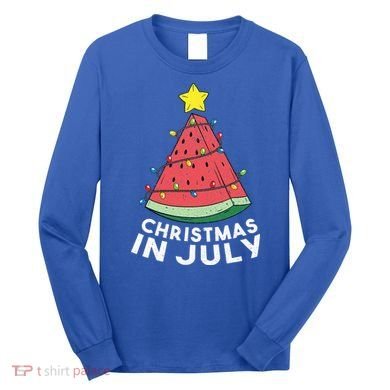 Christmas In July Summer Watermelon Xmas Tree Long Sleeve Shirt