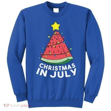 Christmas In July Summer Watermelon Xmas Tree Sweatshirt