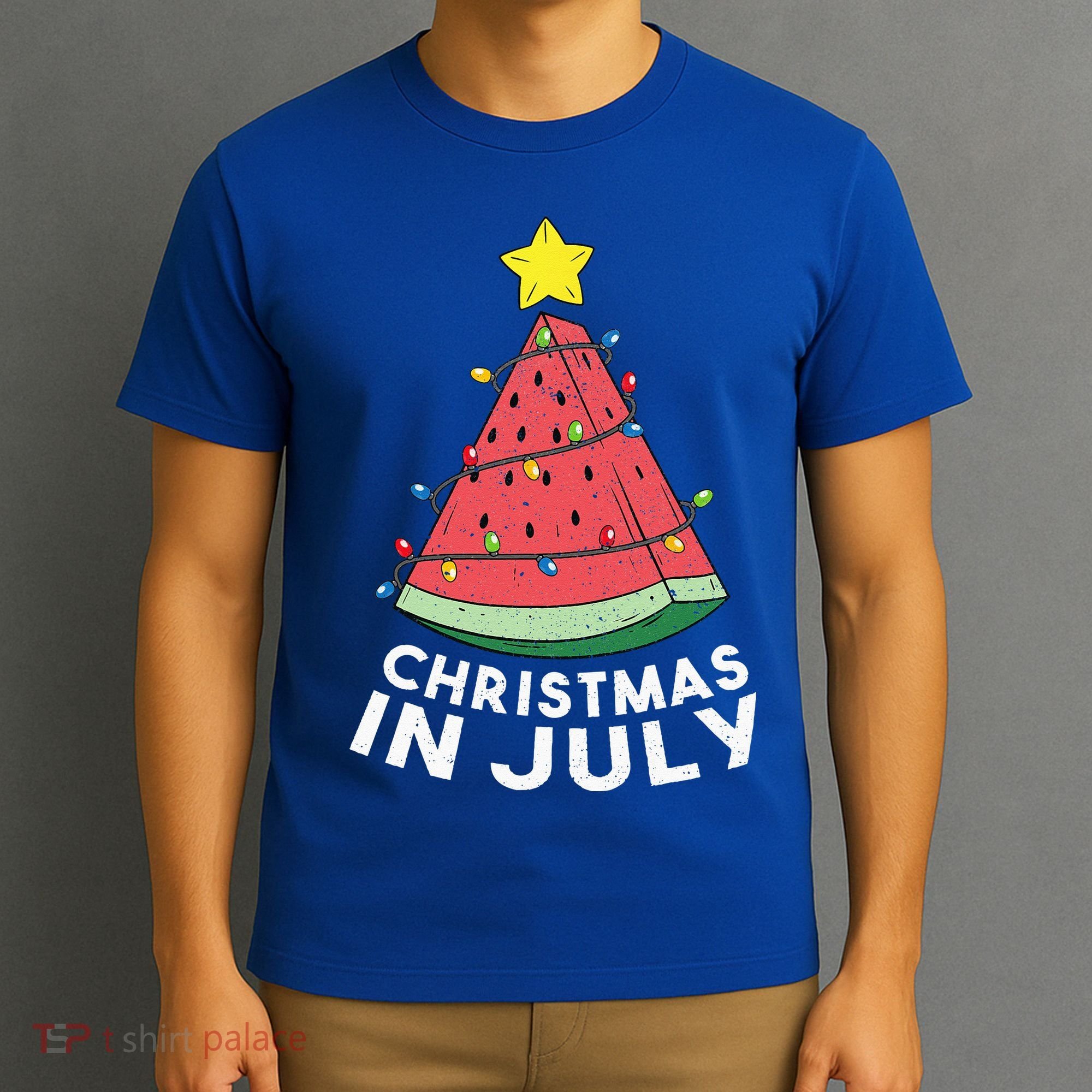 Christmas In July Summer Watermelon Xmas Tree T-Shirt