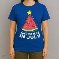 Christmas In July Summer Watermelon Xmas Tree T-Shirt thumb 4