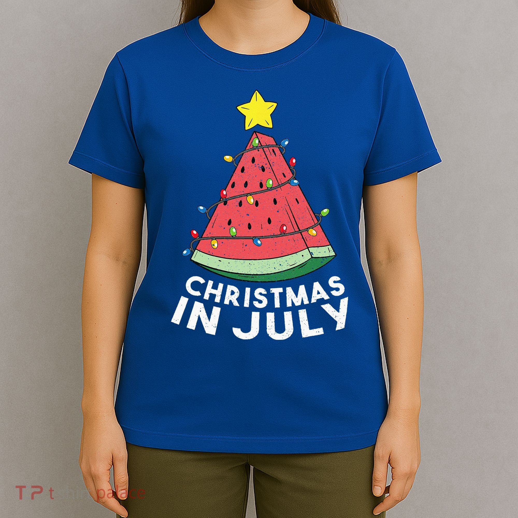 Christmas In July Summer Watermelon Xmas Tree T-Shirt