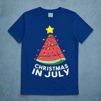 Christmas In July Summer Watermelon Xmas Tree T-Shirt thumb 5