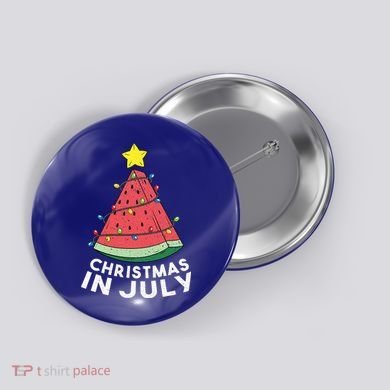 Christmas In July Summer Watermelon Xmas Tree Button
