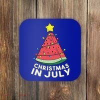 Christmas In July Summer Watermelon Xmas Tree Coaster thumb 0