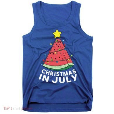 Christmas In July Summer Watermelon Xmas Tree Tank Top
