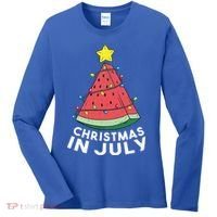 Christmas In July Summer Watermelon Xmas Tree Women's Long Sleeve Shirt thumb 0