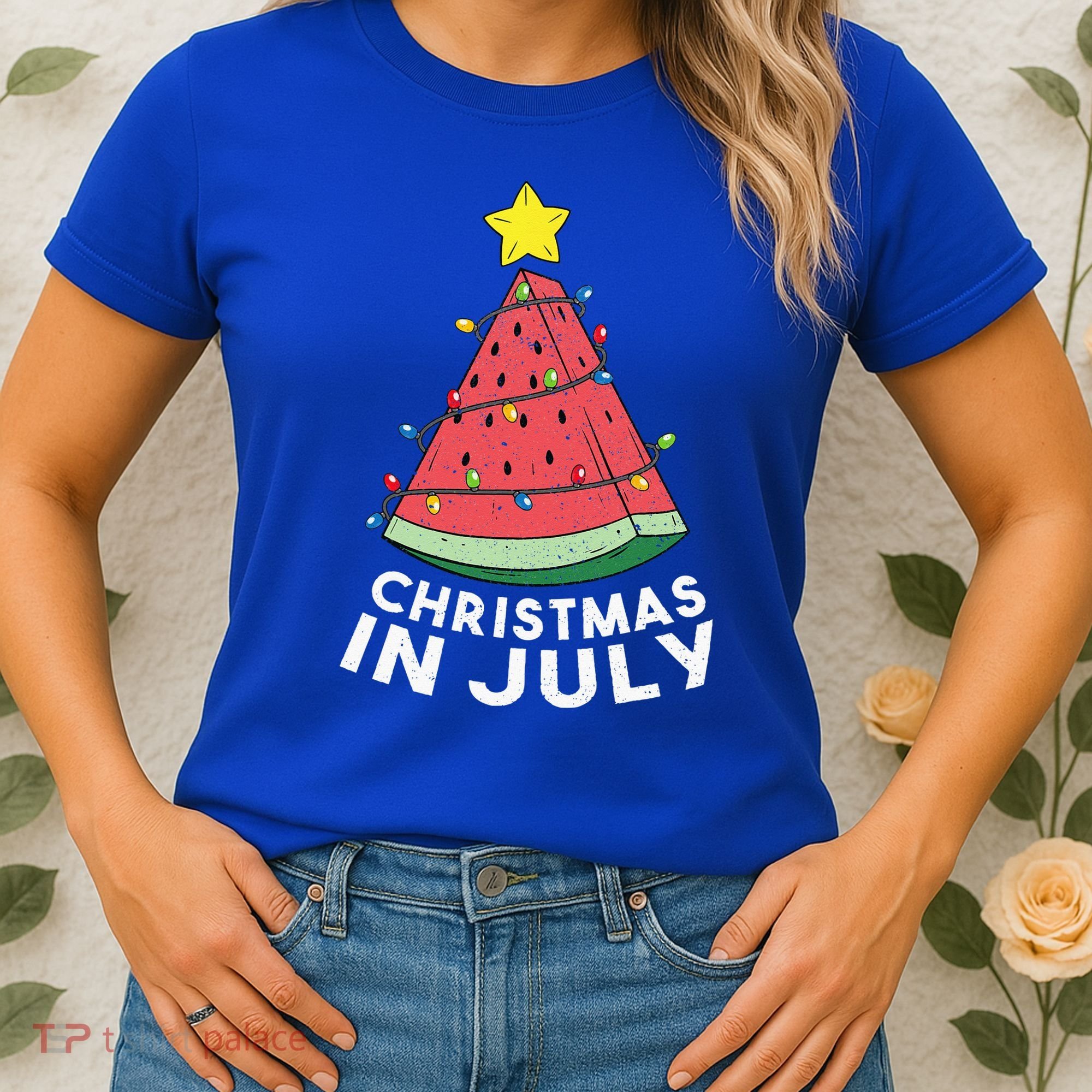 Christmas In July Summer Watermelon Xmas Tree Women's T-Shirt