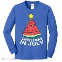Christmas In July Summer Watermelon Xmas Tree Kids Long Sleeve Shirt thumb 0