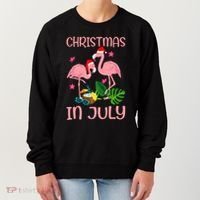 Christmas In July Flamingo Wearing Santa Hat Women's Sweatshirt thumb 0
