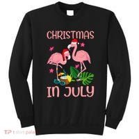 Christmas In July Flamingo Wearing Santa Hat Sweatshirt thumb 0