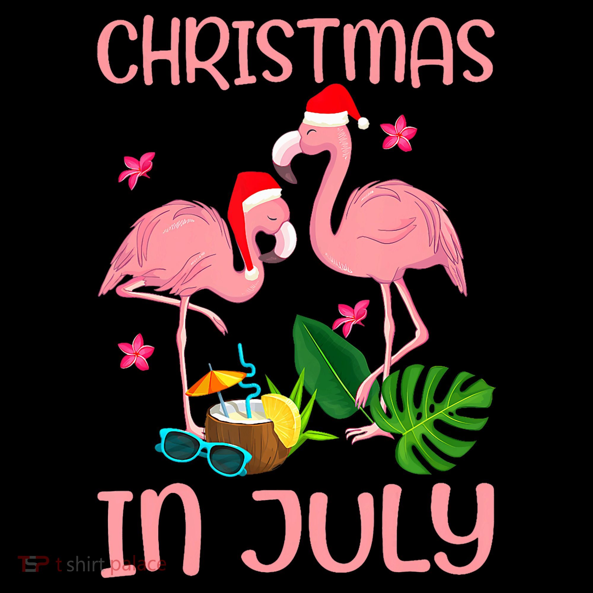 Christmas In July Flamingo Wearing Santa Hat Coffee Mug