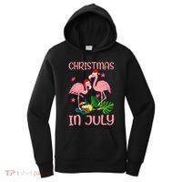 Christmas In July Flamingo Wearing Santa Hat Women's Hoodie thumb 0