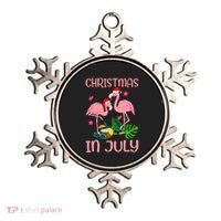 Christmas In July Flamingo Wearing Santa Hat Ornament thumb 0