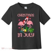 Christmas In July Flamingo Wearing Santa Hat Toddler T-Shirt thumb 0