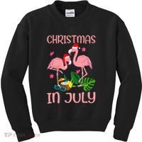 Christmas In July Flamingo Wearing Santa Hat Kids Sweatshirt thumb 0