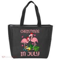 Christmas In July Flamingo Wearing Santa Hat Tote Bag thumb 0