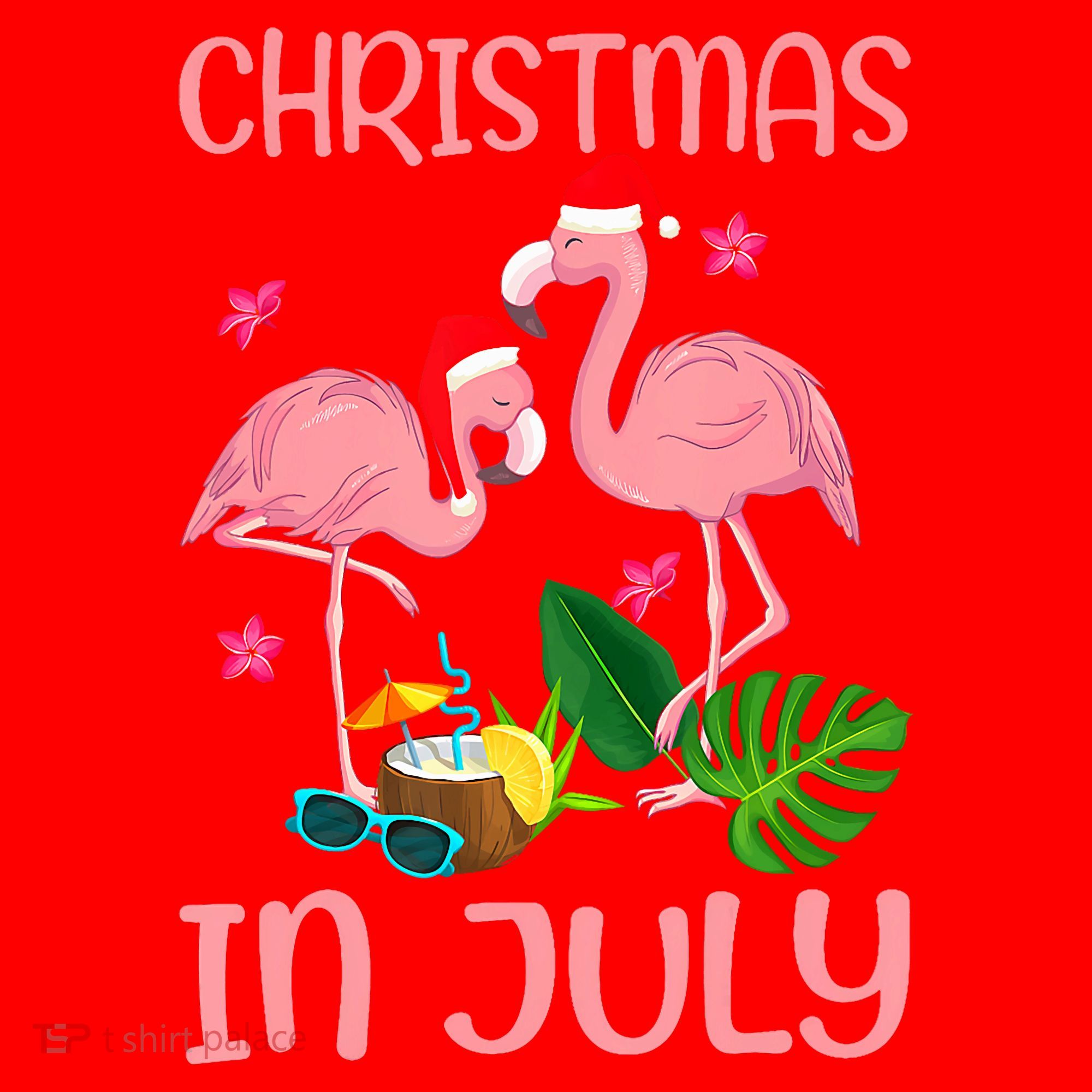 Christmas In July Flamingo Wearing Santa Hat Santa Hat