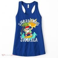 Christmas In Jamaica Dabbing Santa Family Vacation Gift Women's Tank Top thumb 0