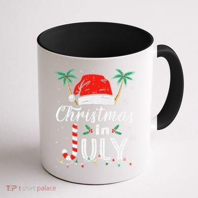 Christmas In July Santa Hat Funny Xmas Coffee Mug back