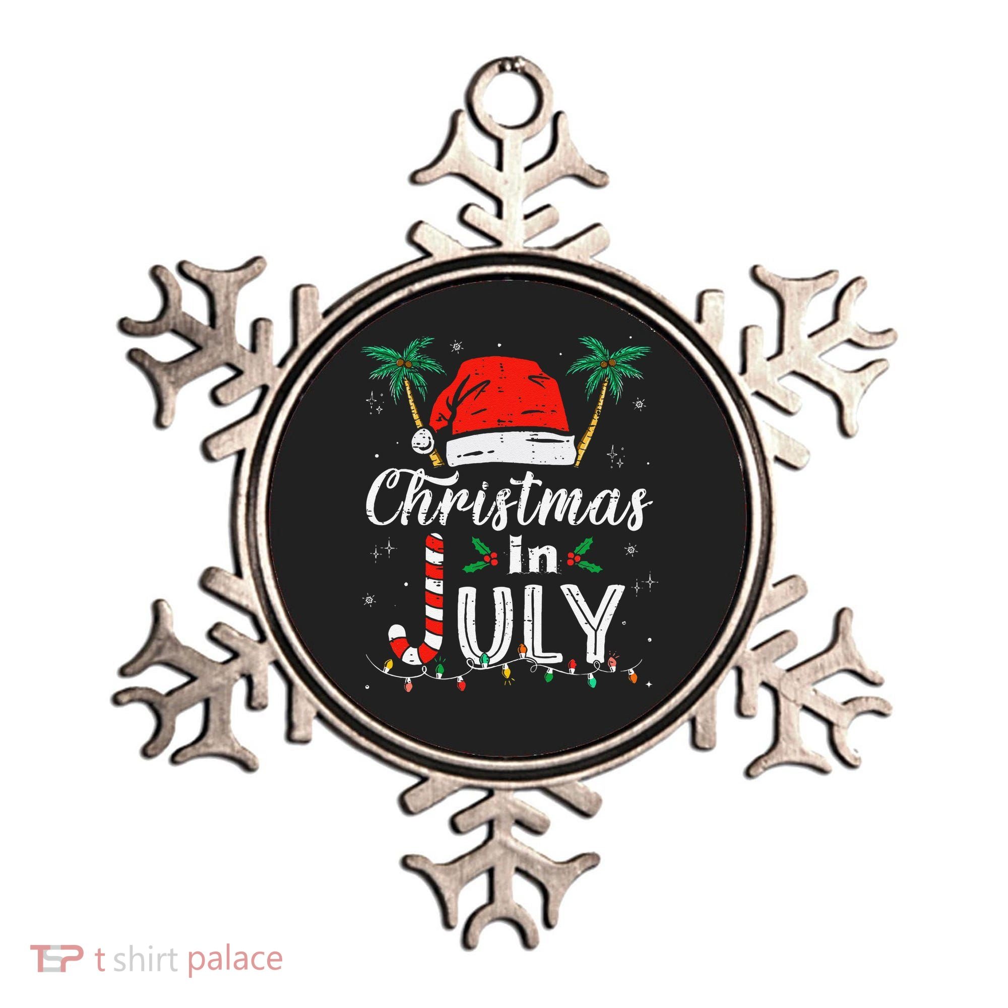 Christmas In July Santa Hat Funny Xmas Ornament