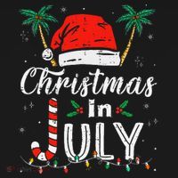 Christmas In July Santa Hat Funny Xmas Ornament thumb 1