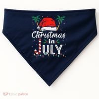 Christmas In July Santa Hat Funny Xmas USA-Made Doggie Bandana thumb 0
