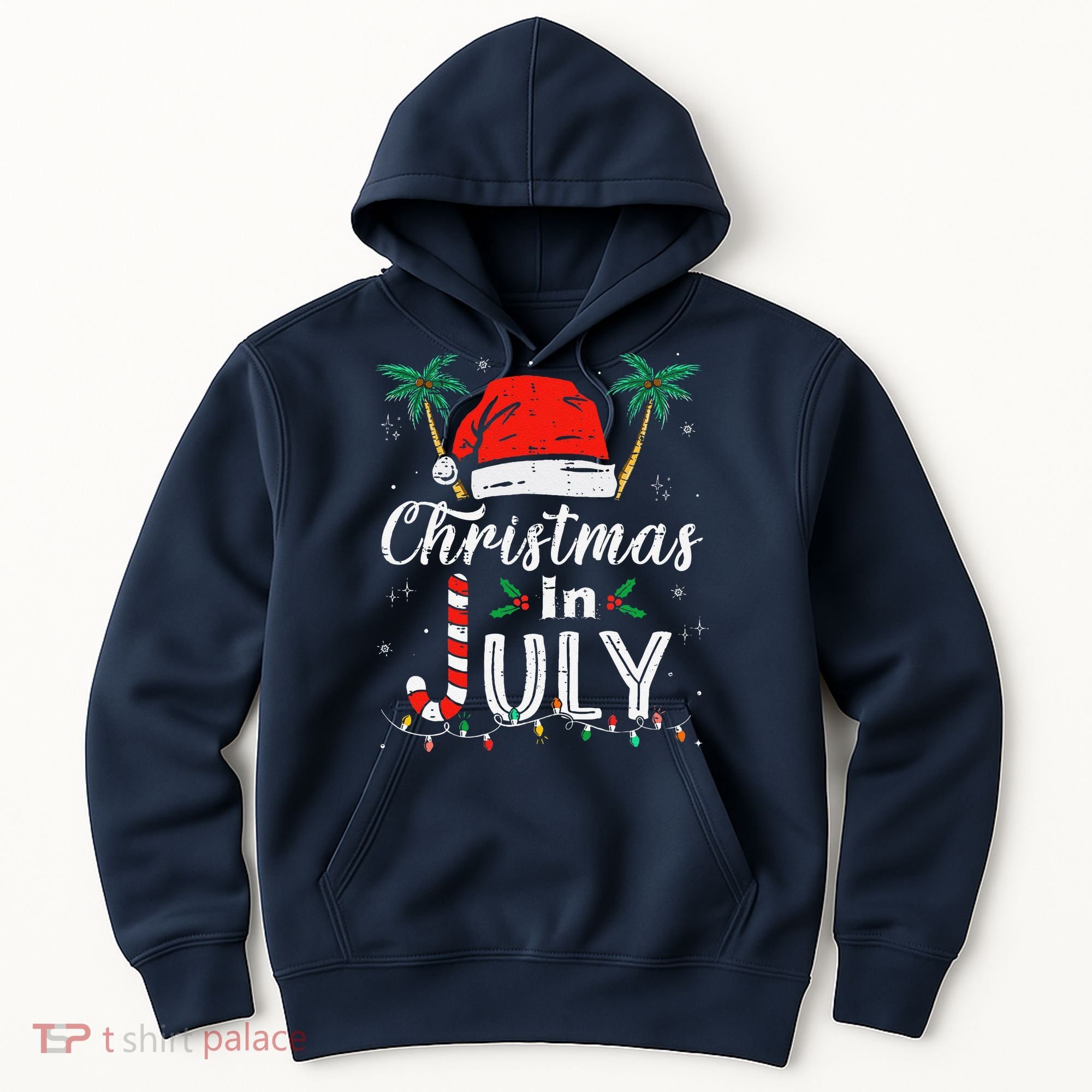 Christmas In July Santa Hat Funny Xmas Hoodie