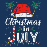 Christmas In July Santa Hat Funny Xmas Hoodie thumb 2
