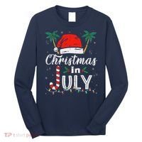 Christmas In July Santa Hat Funny Xmas Long Sleeve Shirt thumb 0
