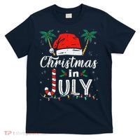 Christmas In July Santa Hat Funny Xmas T-Shirt thumb 0