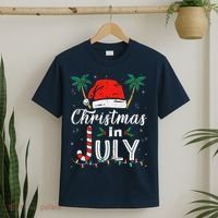 Christmas In July Santa Hat Funny Xmas T-Shirt thumb 2