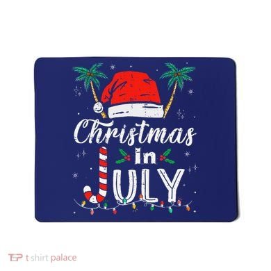 Christmas In July Santa Hat Funny Xmas Mousepad