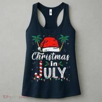 Christmas In July Santa Hat Funny Xmas Women's Tank Top thumb 3