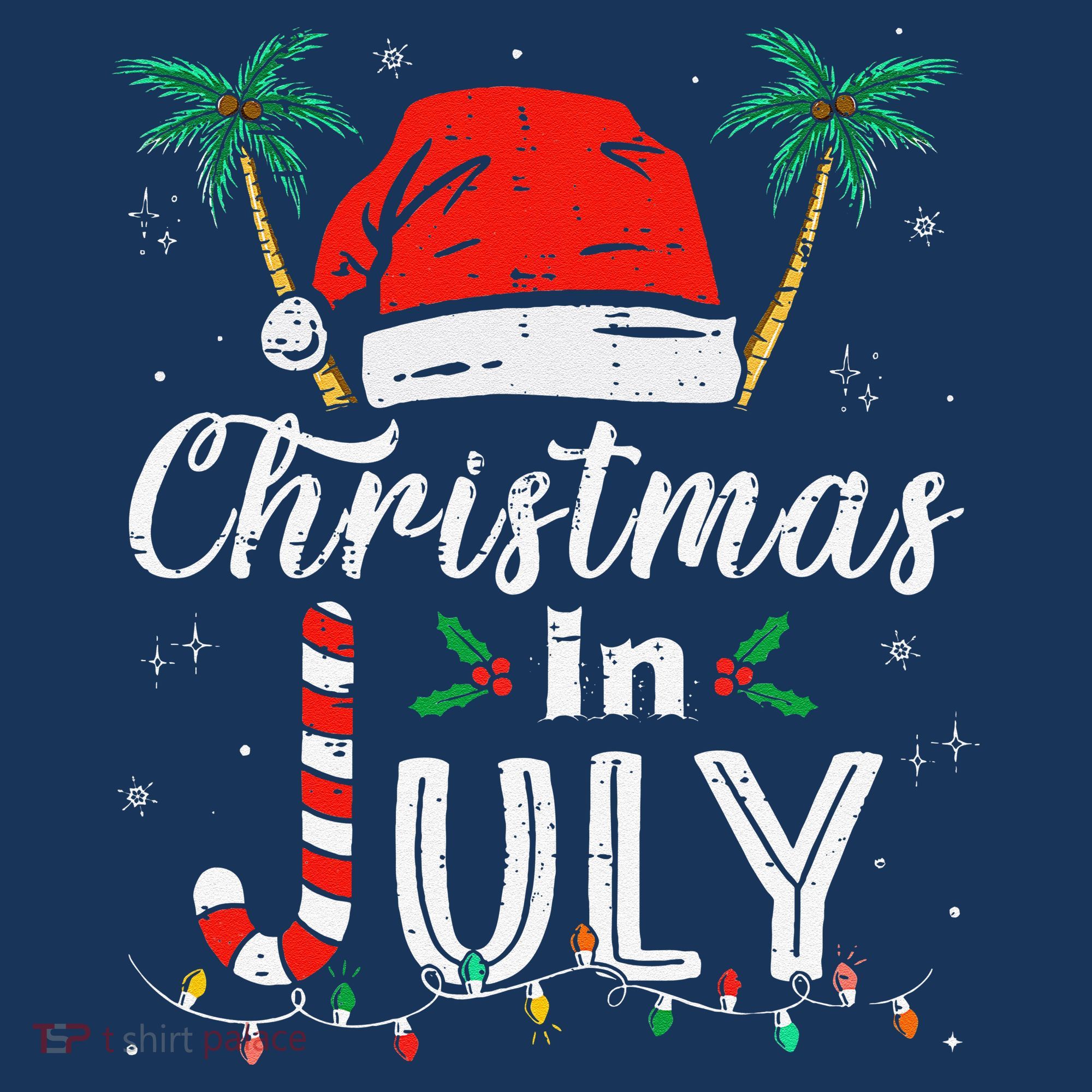 Christmas In July Santa Hat Funny Xmas Women's Tank Top