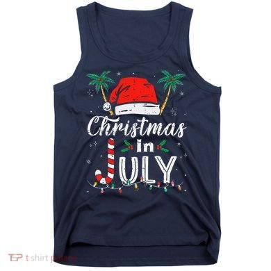 Christmas In July Santa Hat Funny Xmas Tank Top