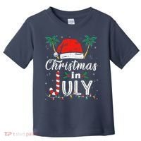 Christmas In July Santa Hat Funny Xmas Toddler T-Shirt thumb 0