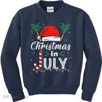 Christmas In July Santa Hat Funny Xmas Kids Sweatshirt thumb 0