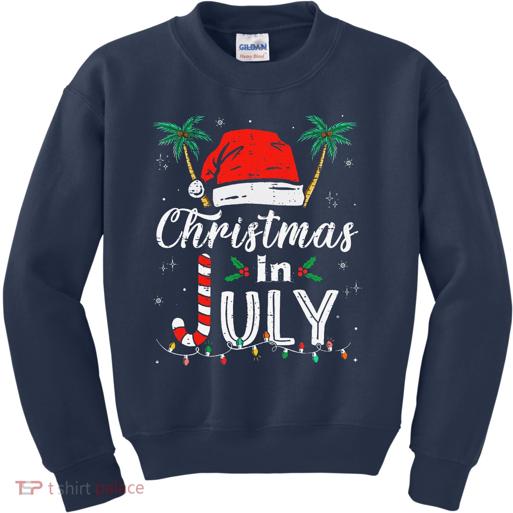 Christmas In July Santa Hat Funny Xmas Kids Sweatshirt