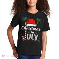 Christmas In July Santa Hat Funny Xmas Kids T-Shirt thumb 2