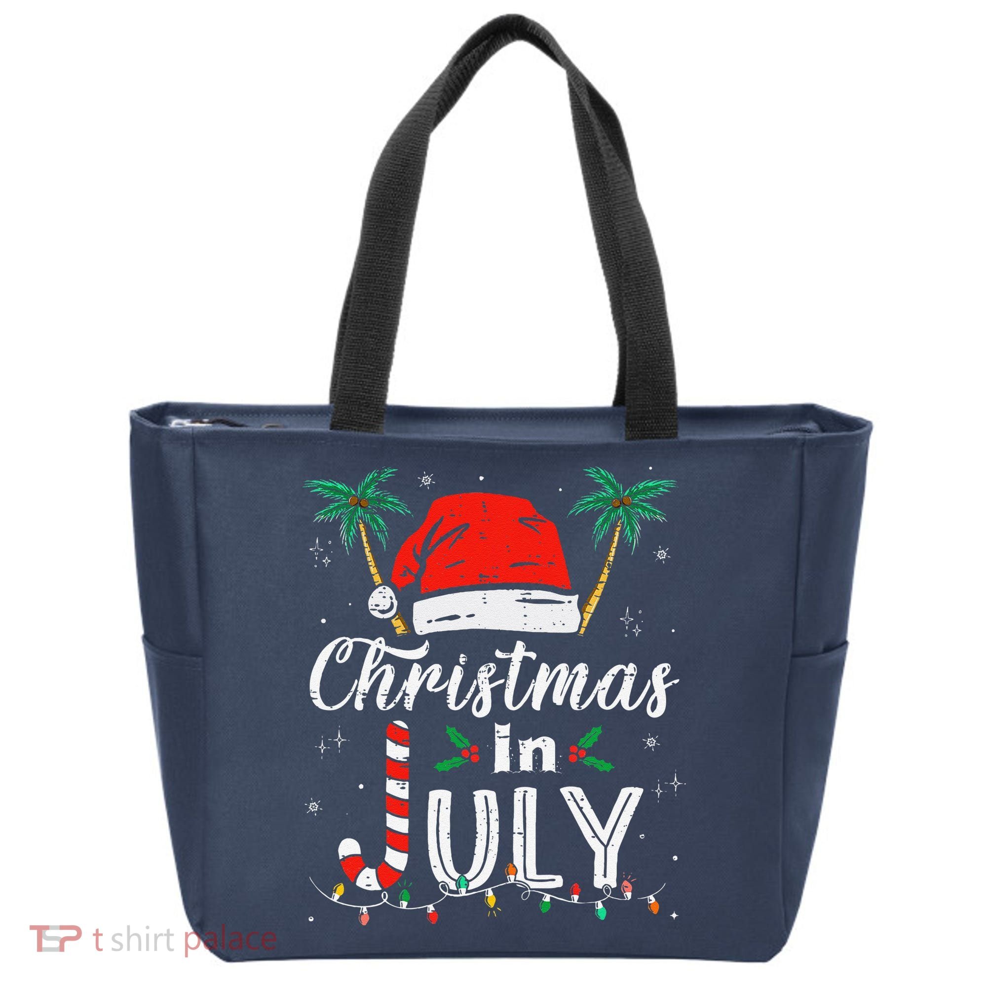 Christmas In July Santa Hat Funny Xmas Tote Bag